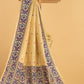 Hand Made Jamdani Saree With Flax Yellow - 080