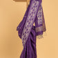 Hand Made Jamdani Saree With Mulberry Purple - 081