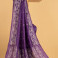 Hand Made Jamdani Saree With Mulberry Purple - 081
