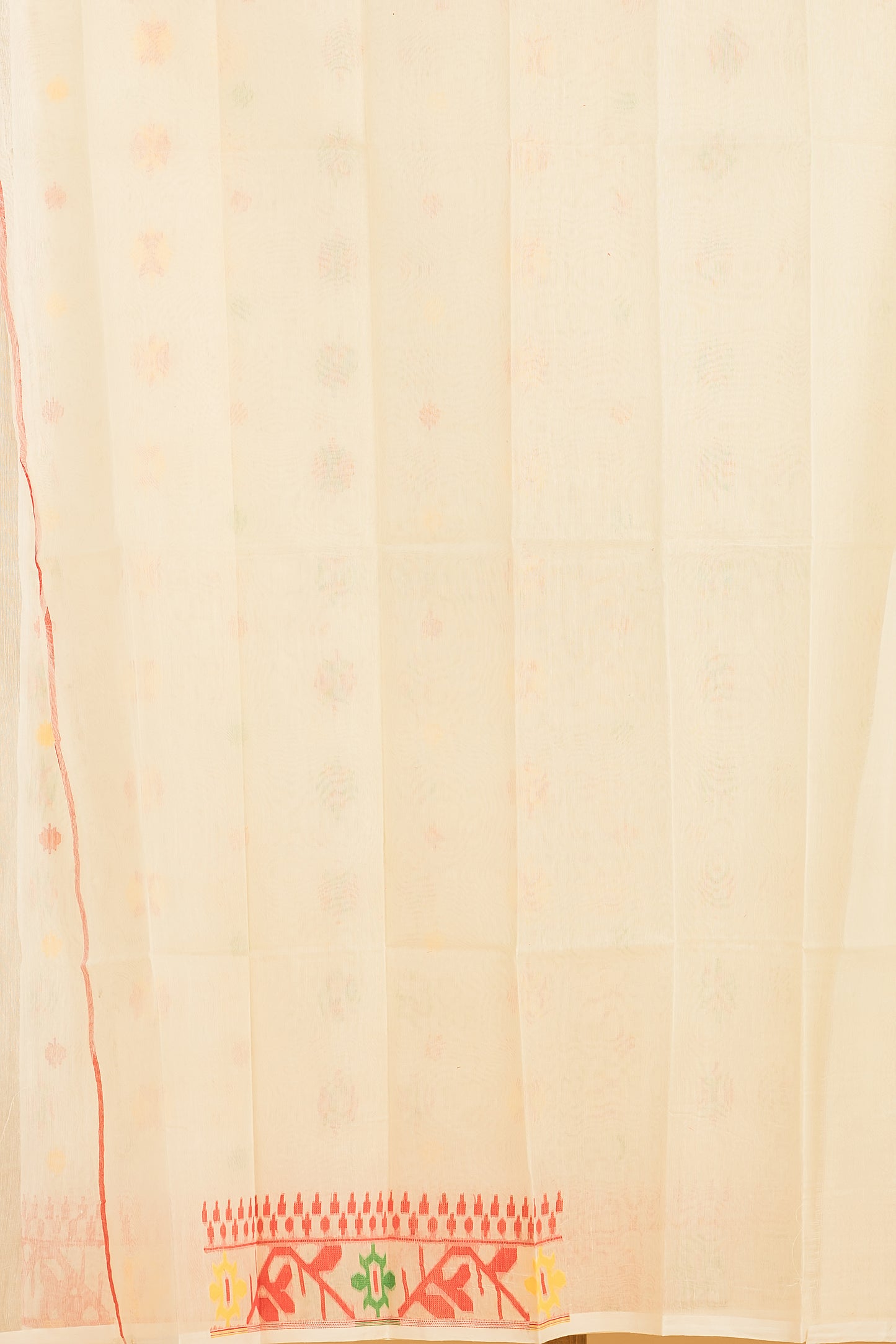 Hand Made Jamdani Saree With Ivory White - 083