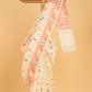 Hand Made Jamdani Saree With Ivory White - 083