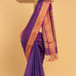 Hand Made Jamdani Saree With Shaded Grape Purple - 085