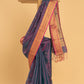 Hand Made Jamdani Saree With Shaded Wine Purple - 086