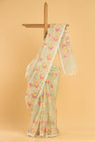 Hand Made Jamdani Saree With Tea Green - 044