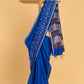 Hand Made Jamdani Saree With Berry Blue - 089
