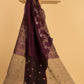 Hand Made Jamdani Saree With Mahagany Red - 091