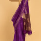 Hand Made Jamdani Saree With Grape Purple - 074