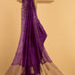 Hand Made Jamdani Saree With Grape Purple - 074