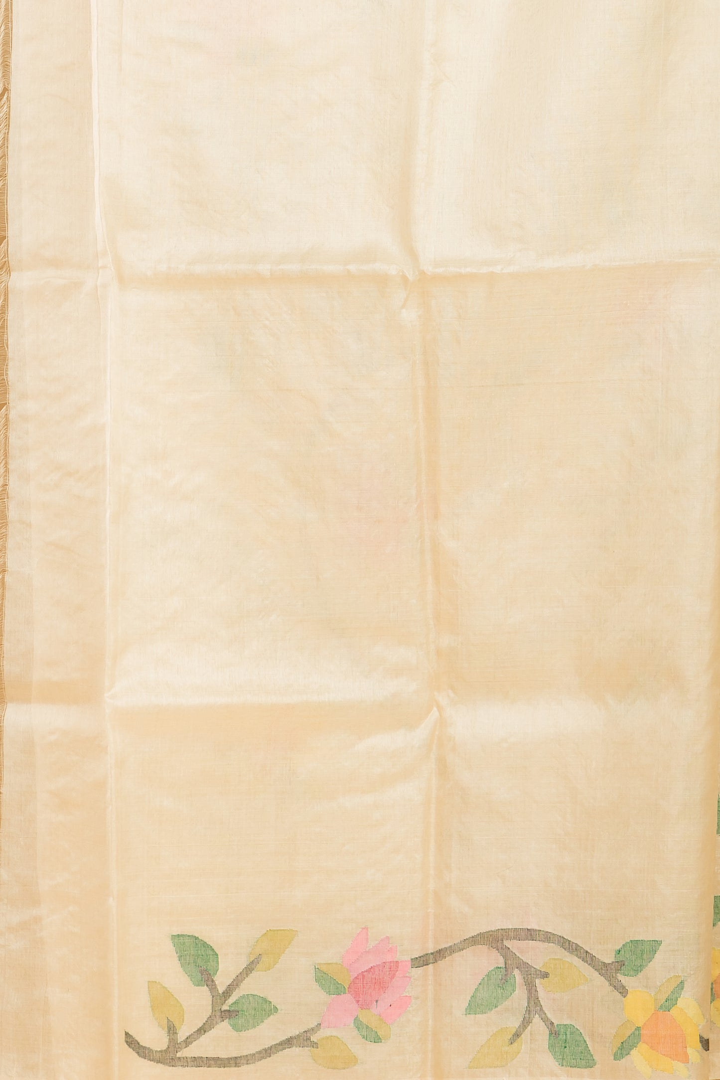 Hand Made Jamdani Saree With Linen White - 039