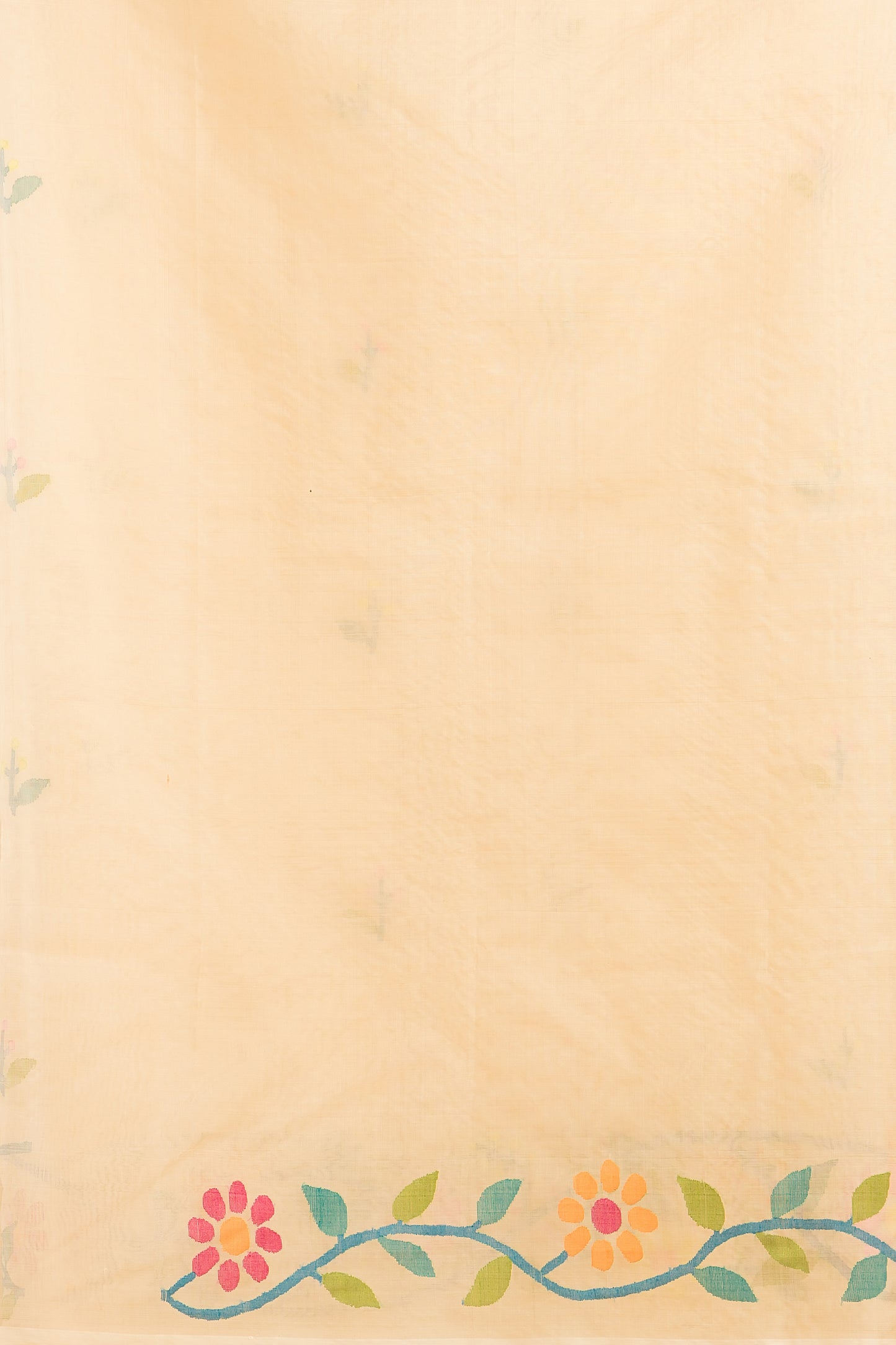 Hand Made Jamdani Saree With Cream White - 066