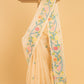 Hand Made Jamdani Saree With Cream White - 066