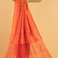 Hand Made Jamdani Saree With Neon Orange - 095
