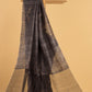 Hand Made Jamdani Saree With Smoke Black - 096