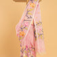 Hand Made Jamdani Saree With Rose Pink - 063