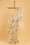 Hand Made Jamdani Saree With Cream White - 060