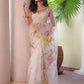 Snow White Pure Hand Made Jamdani Saree - 095