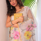 Snow White Pure Hand Made Jamdani Saree - 095