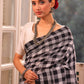 Pure Ilkal Saree in Black and White Checks - 006
