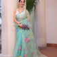 Baby Blue Pure Hand Made Jamdani Saree - 098