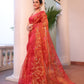 Classic Red Pure Hand Made Jamdani Saree - 093