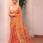 Coral Orange Pure Hand Made Jamdani Saree - 094