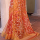 Coral Orange Pure Hand Made Jamdani Saree - 094