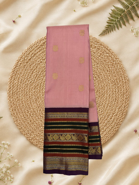 Handwoven Pure Gadwal Silk Saree  | Pink