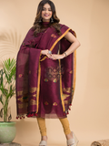 Mulberry Purple Tissue Linen 2-Piece Set Kurti & Dupatta (UNSTITCHED) - 016