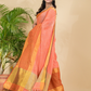 Cotton Linen Handloom Saree With Pale Orange - 014