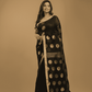 Rich Black Soft Silk Jamdani Saree - 017