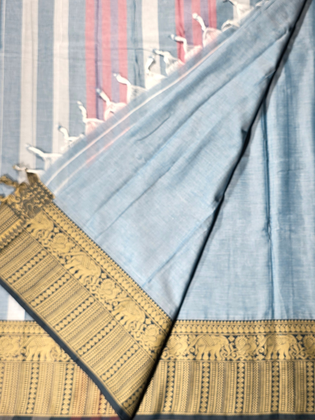 Narayanpet Cotton Saree - Blue