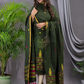 Forest Green Cotton Jamdani 2-Piece Set Kurti & Dupatta (UNSTITCHED) - 116