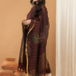 Linen Jamdani Unstitched 2-Piece Kurti  |  Wine Red