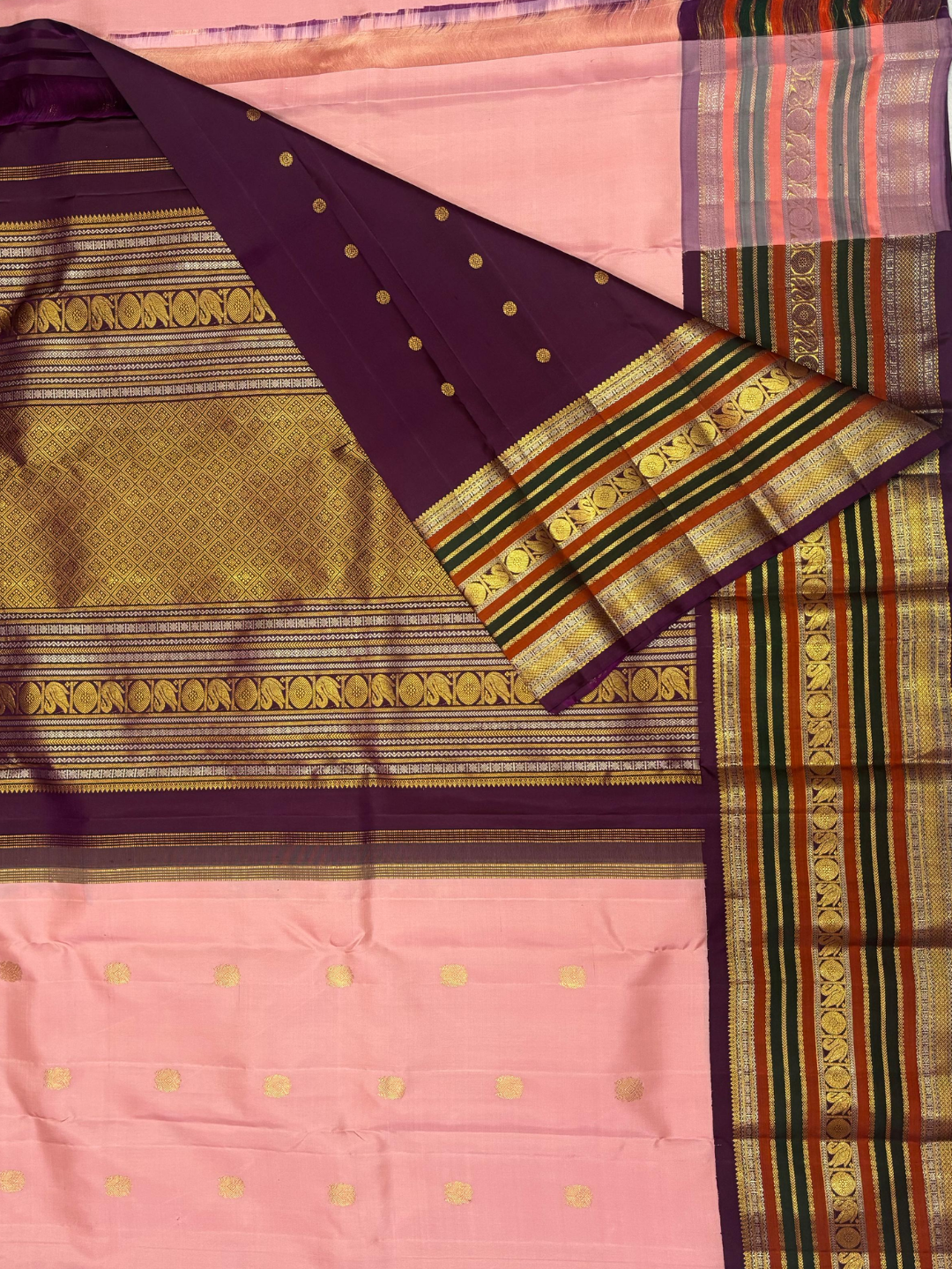 Handwoven Pure Gadwal Silk Saree  | Pink