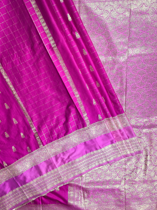Classic Mysore Semi Silk Saree | Magenta