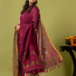 Handwoven Jamdani Linen Unstitched 2-piece Kurti | Raspberry Magenta