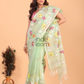 Handloom Jamdani Saree With Light Green - 146