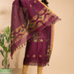 Mulberry Purple Tissue Linen 2-Piece Set Kurti & Dupatta (UNSTITCHED) - 016