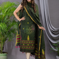 Forest Green Cotton Jamdani 2-Piece Set Kurti & Dupatta (UNSTITCHED) - 116