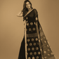 Rich Black Soft Silk Jamdani Saree - 017