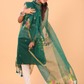 Lemon Green Muslin Jamdani 2-Piece Set Kurti & Dupatta (UNSTITCHED) - 090