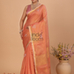 Matka Silk Jamdani Saree With Melon Orange - 123