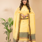 Lime Yellow Mercerized Cotton 2-Piece Set Kurti & Dupatta (UNSTITCHED) - 110
