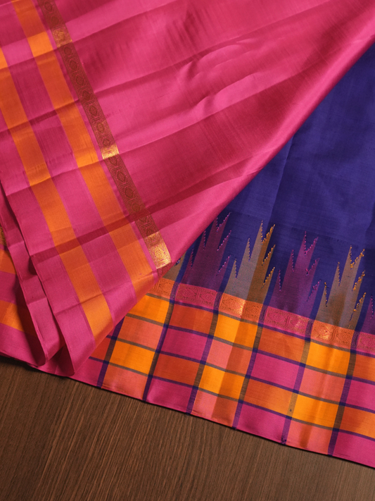 Silk Mark Certified Handloom Kanjivaram Silk Saree  |  Grape Purple