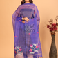 Pure Handloom Muslin Jamdani Dupatta With Plum Purple - 026
