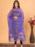 Pure Handloom Muslin Jamdani Dupatta With Plum Purple - 026