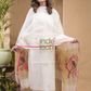 White Jamdani 2-Piece Set Kurti & Dupatta (UNSTITCHED) -686