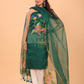 Lemon Green Muslin Jamdani 2-Piece Set Kurti & Dupatta (UNSTITCHED) - 090