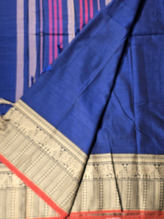 Handloom Narayanpet Cotton Saree | Royal Blue