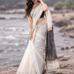 Maheshwari Silk Cotton Saree – Festive Elegance | Ivory White